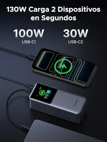 UGREEN ▫️ Nexode Pro 130 W Power Bank 20 000 mAh Bateria Externa USB-C PD 100 W 3