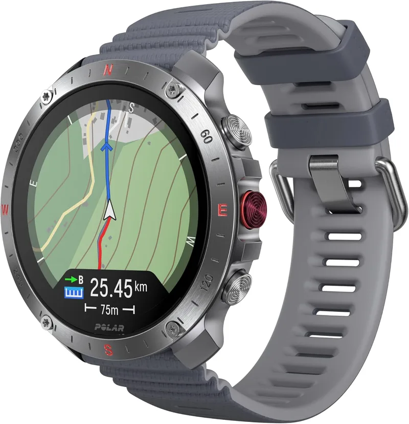 Polar ▫️ Grit X2 Pro - Relógio multidesportivo robusto com GPS e bracelete extra em pele, navegação avançada, registo de actividades, biossensores e monitorização da FC