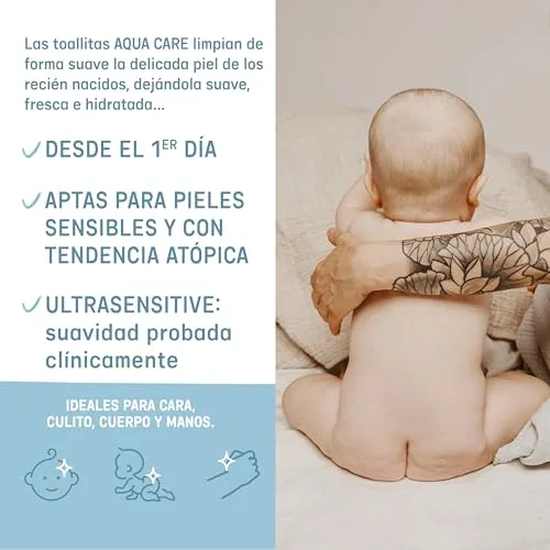 SUAVINEX ▫️ Embalagem de 60 toalhitas para bebé Aqua Care, húmidas com 99% de água 2