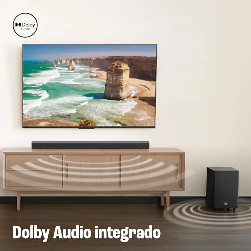 JBL ▫️ Cinema SB 550 Barra de som de 3.1 canais com subwoofer integrado de 130 cm para graves profundos e 250 watts de potência Dolby Audio para uma experiência auditiva de qualidade, preto 4
