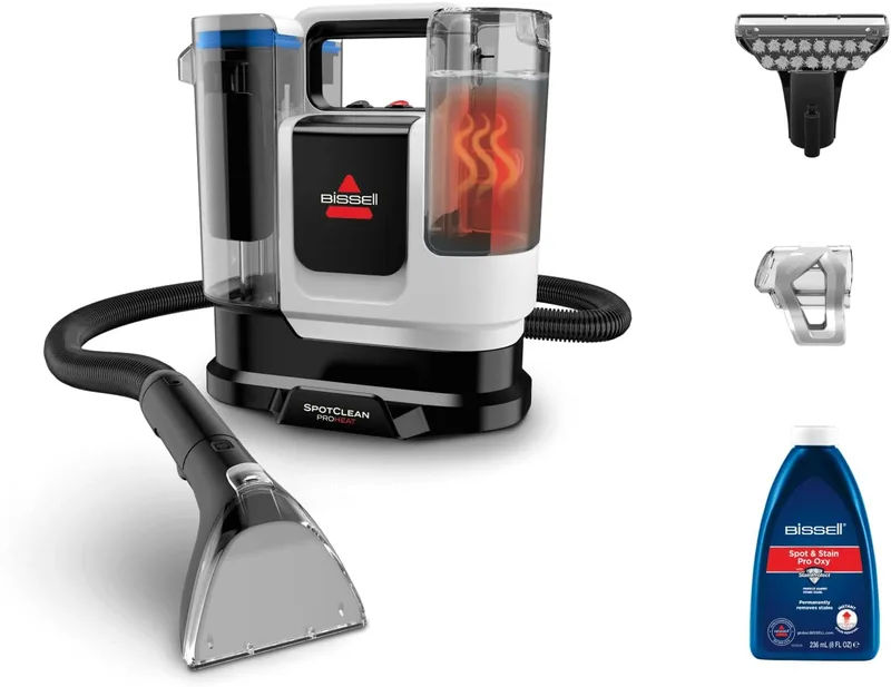 Bissell ▫️ SpotClean ProHeat Advanced, Aspirador de água para estofos, aspirador compacto para estofos e múltiplas superfícies, Potente 1125 W, Sistema de limpeza profunda tripla para manchas difíceis, Com fio, 3924N