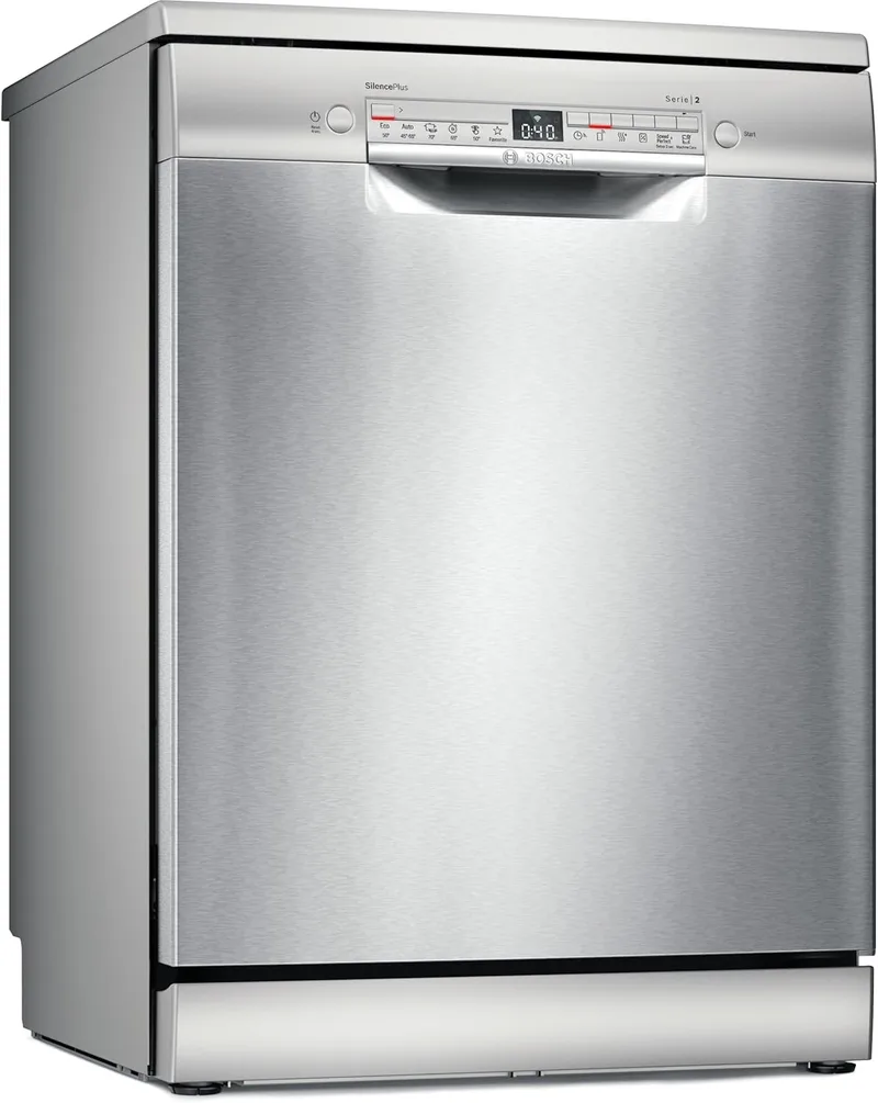 Bosch ▫️ Máquina de lavar louça instalação livre, 13 serviços, Série 2, silenciosa, inteligente, aço inoxidável, SMS2HKI04E