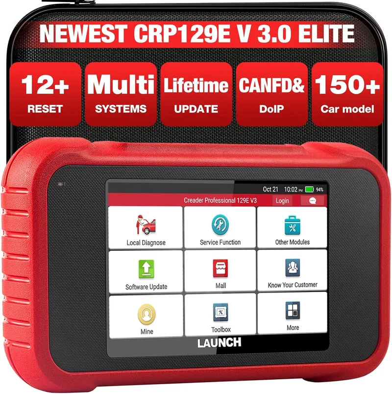 LAUNCH ▫️ CRP129E V2.0 OBD2 Diagnóstico Automóvel Multimarca com 4 Sistemas + 12 Serviços de Reinicialização Leitor de Código Sistema do Motor ABS SRS Transmissão Óleo Reinicialização TPMS EPB SAS DPF Injetor Codificação BMS