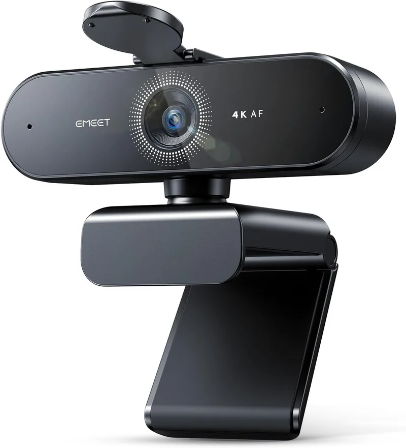 EMEET ▫️ Webcam NOVA 4K, 4K com 2 microfones, cancelamento de ruído, câmara Ultra HD de 73°, PDAF, para Mac, computador portátil
