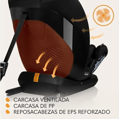lionelo ▫️ LAVENDER I-SIZE Cadeira de carro para crianças de 76 a 150 cm Em conformidade com a Norma R129 i-Size Montagem virada para a frente com ISOFIX e cinto TT Ajuste do apoio de cabeça (Black Carbon) 6
