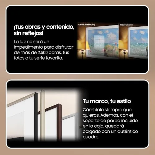 Samsung ▫️ TV The Frame 4K 2024 43LS03D – Smart TV de 43" com Galeria de Arte com Display Mate, molduras intercambiáveis, 100% de volume de cor com Quantum Dot, One Connect e cabo quase invisível 3