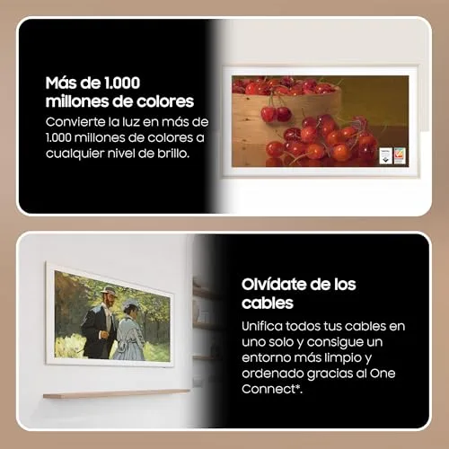Samsung ▫️ TV The Frame 4K 2024 43LS03D – Smart TV de 43" com Galeria de Arte com Display Mate, molduras intercambiáveis, 100% de volume de cor com Quantum Dot, One Connect e cabo quase invisível 4
