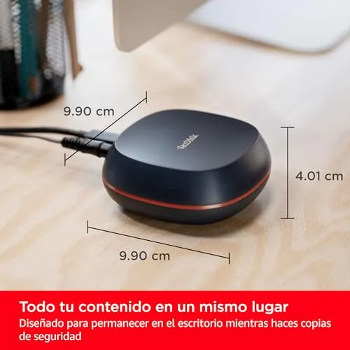 SanDisk ▫️ Desk Drive SSD 4 TB – unidade SSD externa de secretária, compatível com Windows e Mac, cópias de segurança automáticas, até 1000 MB/s, alta capacidade, formato exFAT, USB-C, USB 3.2 Gen 2 2