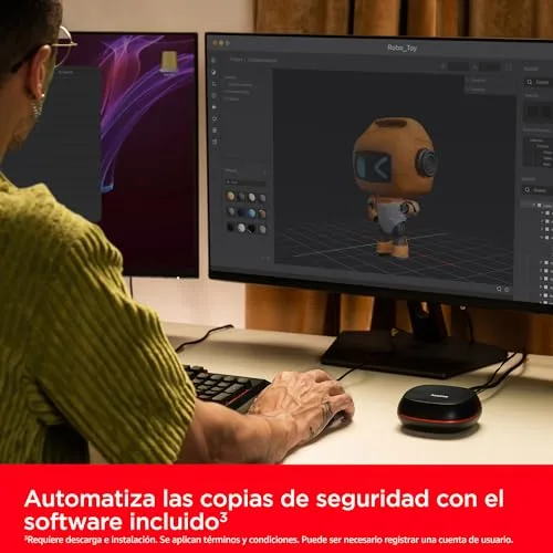 SanDisk ▫️ Desk Drive SSD 4 TB – unidade SSD externa de secretária, compatível com Windows e Mac, cópias de segurança automáticas, até 1000 MB/s, alta capacidade, formato exFAT, USB-C, USB 3.2 Gen 2 6