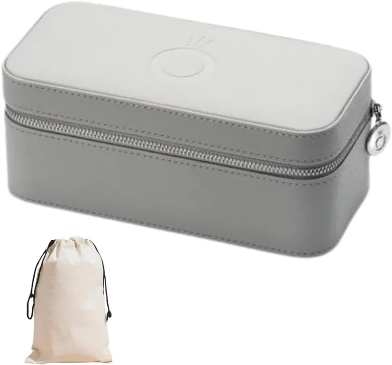 PANDORA ▫️ Caixa de jóias para mulher Organizador de jóias Caixa de jóias original para mulher e rapariga Caixa de jóias de viagem. Cor cinzenta (200x101x85 mm) (A012)