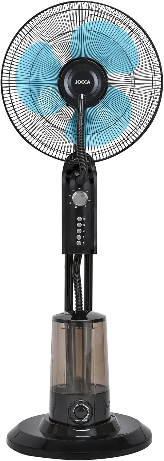 Jocca ▫️ Ventilador de Chão com Nebulizador| 3 Velocidades| 60º Oscilação| Depósito 3,2L| Nebulizador Regulável| Temporizador| 40 * 40 * 127cm