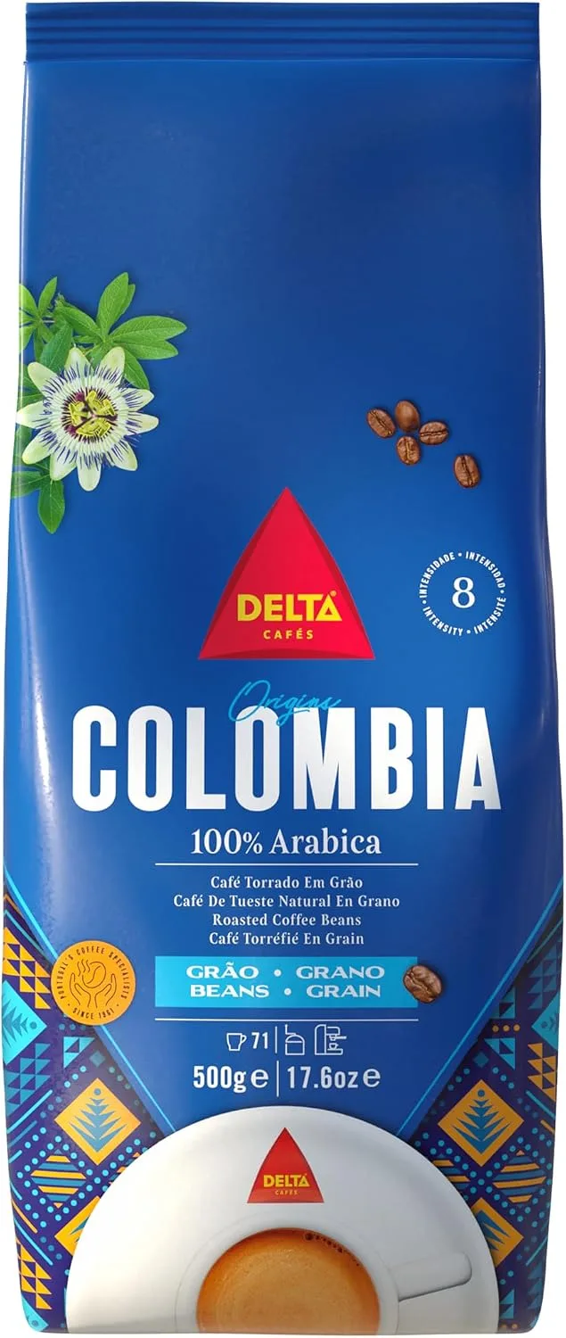 Delta Cafés ▫️ Origem Colômbia - Café em Grão - Notas suaves e aveludadas com ligeiros matizes cítricos - 500 g