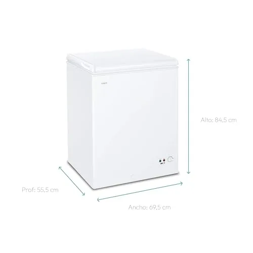 CANDY ▫️ CCHH 145E, Congelador Horizontal, Largura 70 cm, 137 L, Tecnologia Estática, 1 Cesto, Controlo Eletrónico Externo, Indicador de Temperatura, Alarme de Aumento de Temperatura, 39 dB, Branco 3
