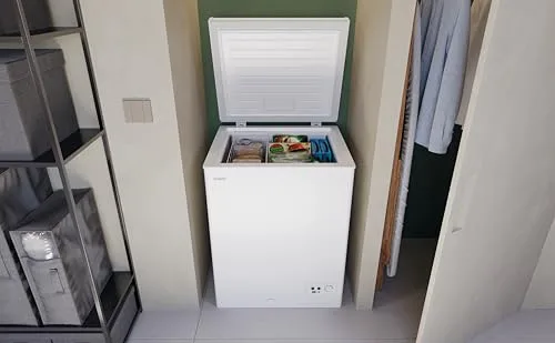 CANDY ▫️ CCHH 145E, Congelador Horizontal, Largura 70 cm, 137 L, Tecnologia Estática, 1 Cesto, Controlo Eletrónico Externo, Indicador de Temperatura, Alarme de Aumento de Temperatura, 39 dB, Branco 7