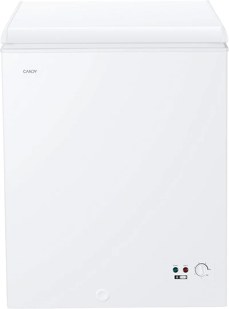CANDY ▫️ CCHH 145E, Congelador Horizontal, Largura 70 cm, 137 L, Tecnologia Estática, 1 Cesto, Controlo Eletrónico Externo, Indicador de Temperatura, Alarme de Aumento de Temperatura, 39 dB, Branco