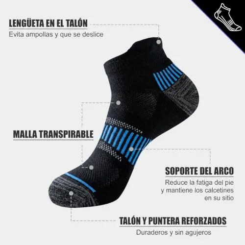 Niorasen ▫️ Meias desportivas para homem, 6 pares, curtas e almofadadas 2