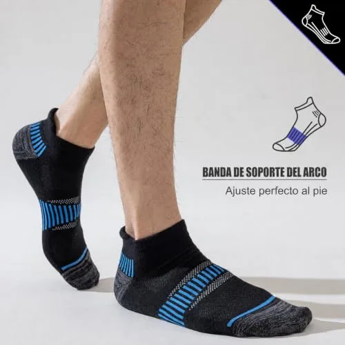 Niorasen ▫️ Meias desportivas para homem, 6 pares, curtas e almofadadas 3