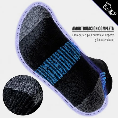 Niorasen ▫️ Meias desportivas para homem, 6 pares, curtas e almofadadas 4
