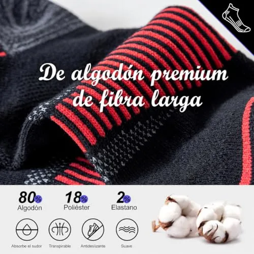 Niorasen ▫️ Meias desportivas para homem, 6 pares, curtas e almofadadas 6