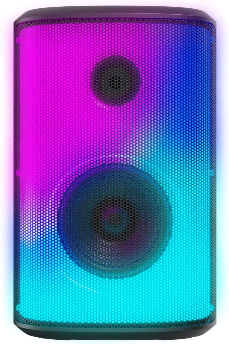 Woxter ▫️ Monster XL - Altifalante Bluetooth portátil Monster XL, potência de 100 W, bateria de 4000 mAh, função TWS, certificação IPX5, USB C, iluminação LED