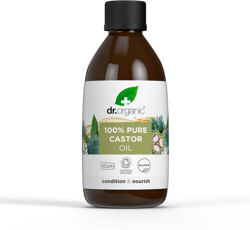 Dr.Organic ▫️ Dr Organic Castor Oil, 100% Puro e Natural, Nutre e Condiciona, Multi-Ação, Rosto, Corpo e Cabelo, Óleo Vegan, Sem Crueldade, Sem Parabenos e SLS, Orgânico, 250ml