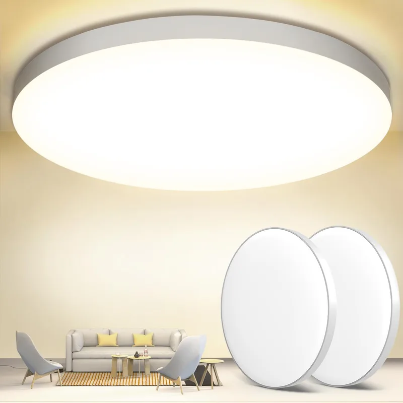 OUILA ▫️ Luz de Teto LED, 2PCS 24W 4000K Luzes de Teto, IP44 Ø28cm Luzes de Teto LED Luz de Teto LED Quarto Quarto Cozinha Corredor Casa de Banho Casa de Banho Sala de Estar