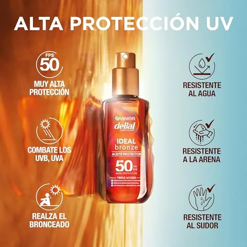 L'Oreal Paris ▫️ Garnier Delial Ideal Bronze Óleo Solar de Alta Proteção FPS 50, 150 ml 5