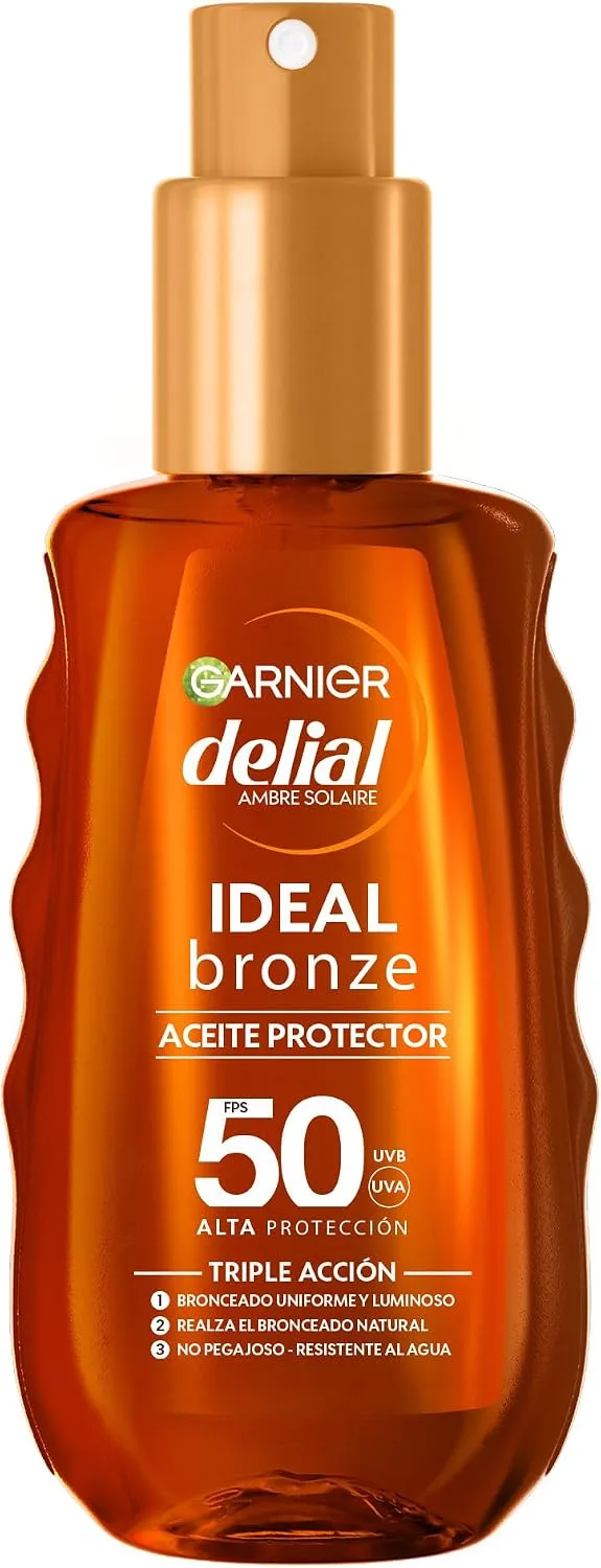 L'Oreal Paris ▫️ Garnier Delial Ideal Bronze Óleo Solar de Alta Proteção FPS 50, 150 ml