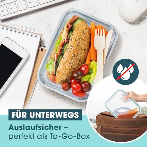 GOURMETmaxx ▫️ Klick-It - Recipientes de vidro para alimentos (3 unidades, 1,6 L, adequados para a máquina de lavar louça, micro-ondas e congelador) 6