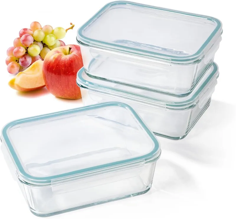 GOURMETmaxx ▫️ Klick-It - Recipientes de vidro para alimentos (3 unidades, 1,6 L, adequados para a máquina de lavar louça, micro-ondas e congelador)
