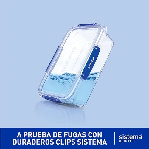 Sistema ▫️ KLIP IT PLUS – recipientes para armazenamento de alimentos | 1 L | Conjunto de 4 recipientes herméticos | Fecho hermético | Clips de fecho fácil 2