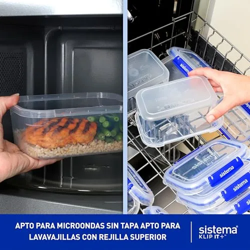 Sistema ▫️ KLIP IT PLUS – recipientes para armazenamento de alimentos | 1 L | Conjunto de 4 recipientes herméticos | Fecho hermético | Clips de fecho fácil 5