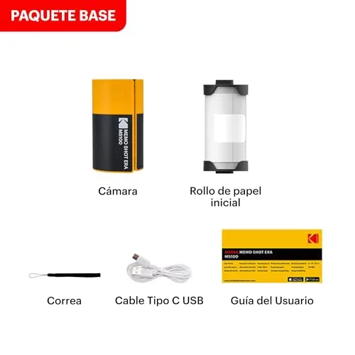 KODAK ▫️ Memo Shot ERA - Câmara digital instantânea e impressora de etiquetas fotográficas, cor branca (câmara com 1 rolo de cartucho de etiquetas One-Touch) 7