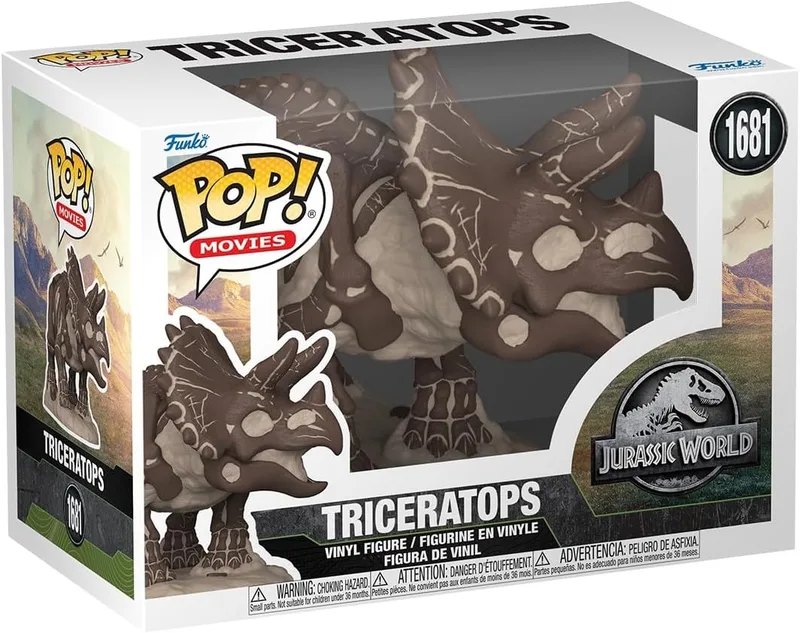 Funko ▫️ Pop! Movies: JP Fossil - Triceratops - Jurassic Park - Figura de Vinil Colecionável - Ideia para Presente - Mercadoria Oficial - Brinquedos para Crianças e Adultos - Fãs de Filmes
