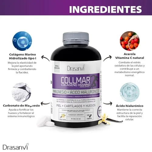 Drasanvi ▫️ Colagénio Collmar Hidrolisado Marinho com Ácido Hialurónico e Magnésio 3