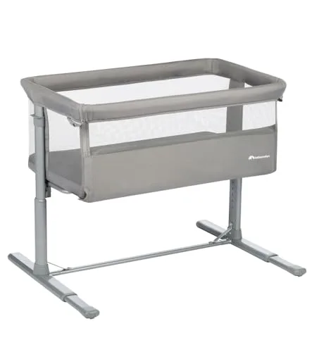 Bebeconfort ▫️ Zina: Co-leito para bebé e berço independente, desde o nascimento até aos 6 meses (de 0 a 9 kg), berço dobrável, 5 posições de altura ajustáveis, colchão reclinável, Mineral Grey 4