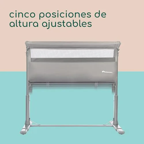 Bebeconfort ▫️ Zina: Co-leito para bebé e berço independente, desde o nascimento até aos 6 meses (de 0 a 9 kg), berço dobrável, 5 posições de altura ajustáveis, colchão reclinável, Mineral Grey 6
