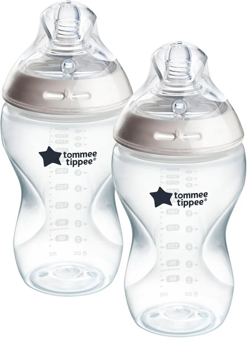 Tommee Tippee ▫️ Biberões Biberão Natural Start Anti-Cólicas, 340 ml, com tetina anatómica para uma aderência natural, válvula anti-cólicas, embalagem de 2