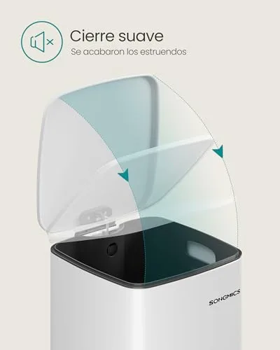 SONGMICS ▫️ Caixote do lixo de 30 L com caixote interior, fecho suave 5