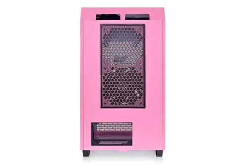 Thermaltake ▫️ The Tower 200 | Mini-torre vertical Mini-ITX | 2 ventoinhas CT140 pré-instaladas | Vidro temperado e elevado fluxo de ar | Compatível com AIO de 280 mm | Rosa Bolha 4