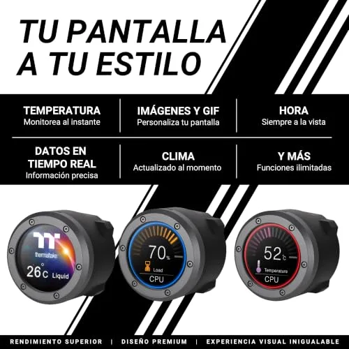 Thermaltake ▫️ TH360 V2 Ultra EX ARGB | Sistema de refrigeração líquida AIO para CPU de 360 mm | Ecrã LCD IPS de 2,1” | MagForce 2.0 com 3 ventoinhas CT120 ARGB PWM | Intel LGA1700/1851, AMD AM4/AM5 | Preto 5