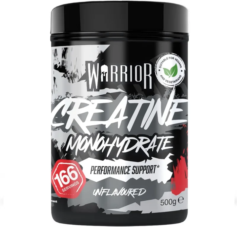 Warrior ▫️ Creatina Monohidratada em Pó 500 g, Vegana – Sem Sabor (Neutra)