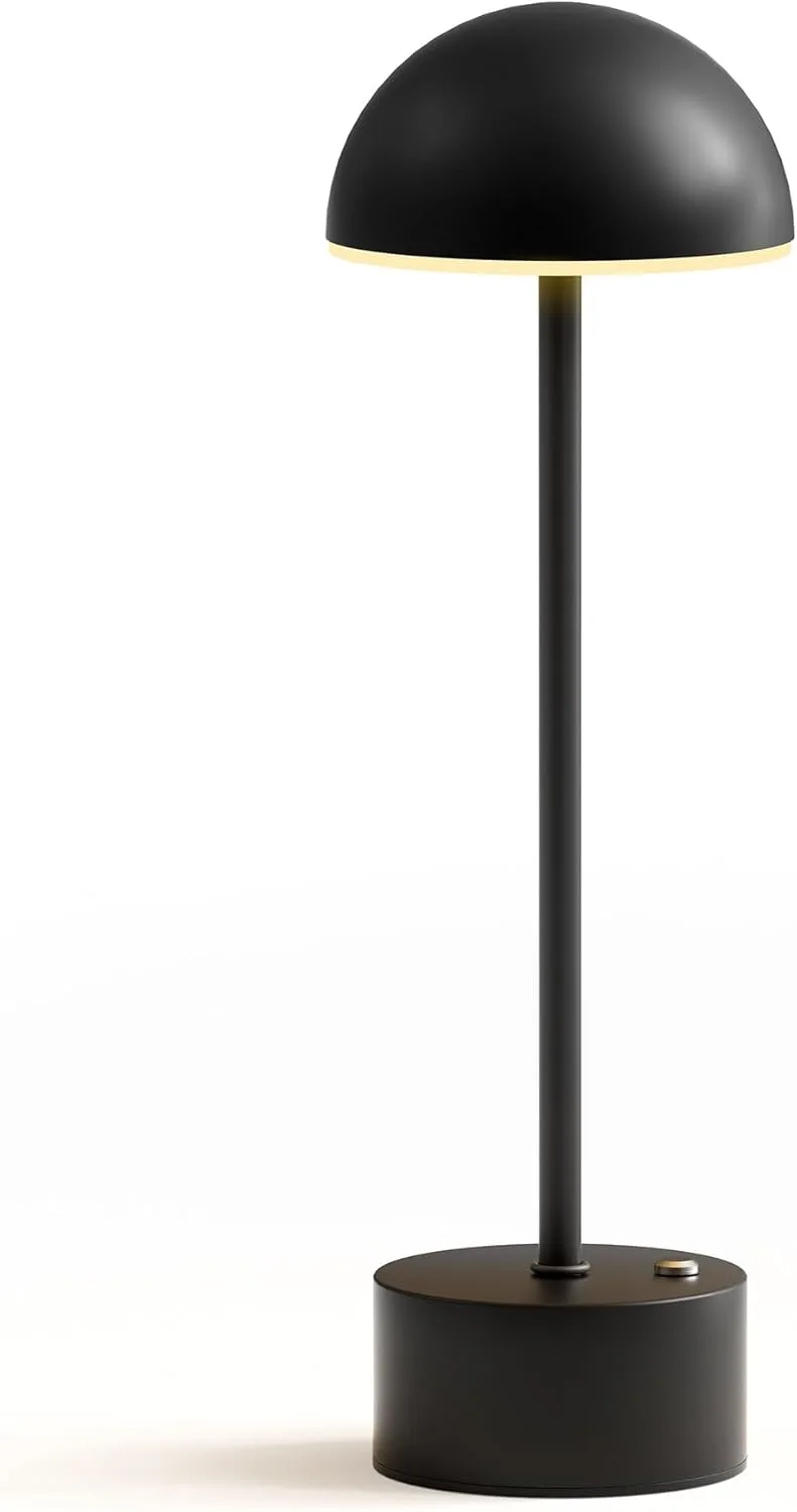 tomons ▫️ Candeeiro de secretária sem fios LED / Controlo tátil / Temperatura de cor ajustável de 2700K a 5000K / Candeeiro de mesa para jardim, mesa de jantar, quarto e escritório.