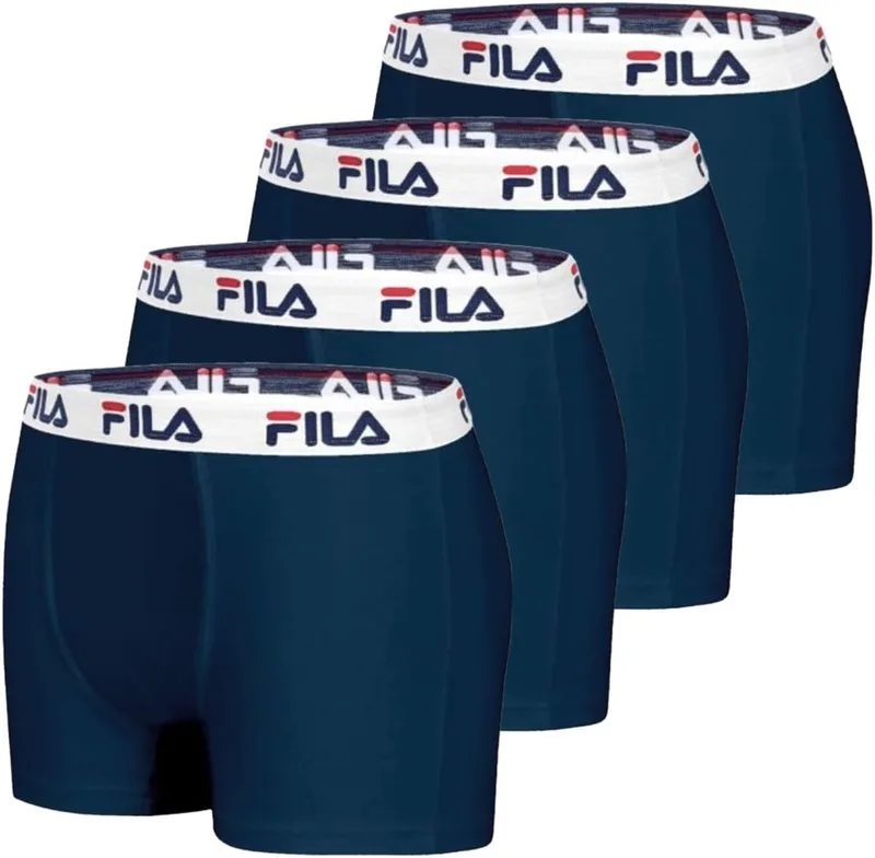 FILA ▫️ Cuecas Boxer de Algodão para Homem, Roupa Interior Masculina, Elásticas, Malha Ventilada (Conjunto de 4)