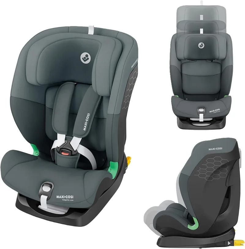 Maxi-Cosi ▫️ Titan S i-Size, cadeira auto para várias idades, 15 meses a 12 anos (76-150 cm), cadeira auto ISOFIX, 5 posições de reclinação e 13 posições do apoio de cabeça, proteção G-CELL, arnês de 5 pontos, cor Tonal Graphite