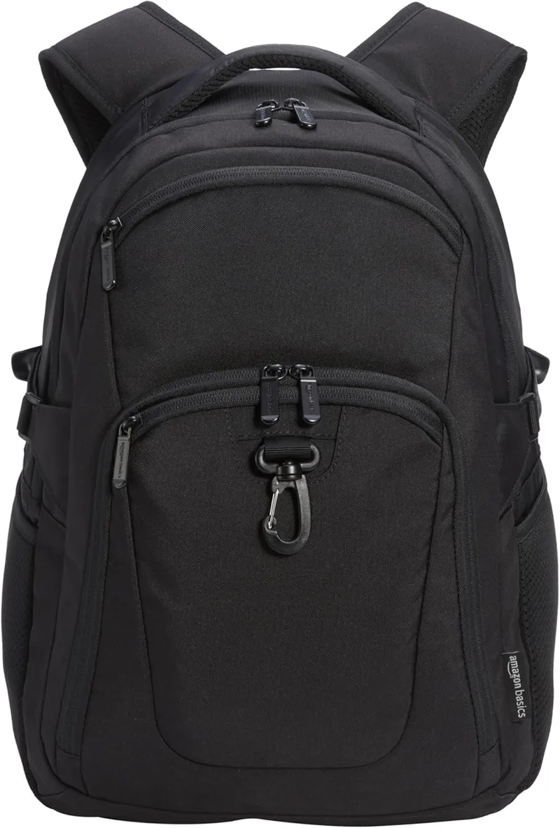 Amazon Basics ▫️ Mochila de viagem para computador portátil para computador portátil de 15,6 polegadas, preto