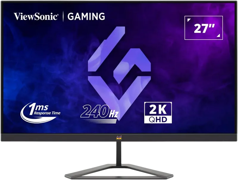 ViewSonic ▫️ VX2758A-2K-PRO-3 Monitor para jogos de 27 polegadas 2K QHD 240Hz, IPS, 1ms MPRT, compatível com FreeSync Premium, HDMI duplo e DP, HDR10, sem cintilação