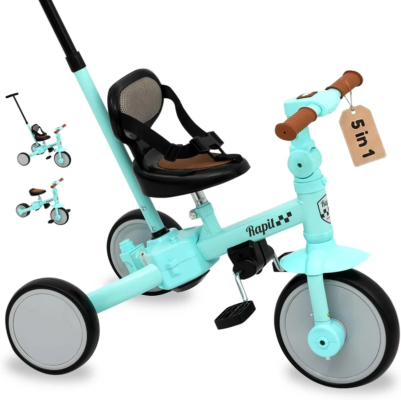 Interbaby ▫️ Triciclo Evolutivo para Bebés 5 em 1 | Bicicleta para Bebés dos 1 aos 5 Anos (Verde)
