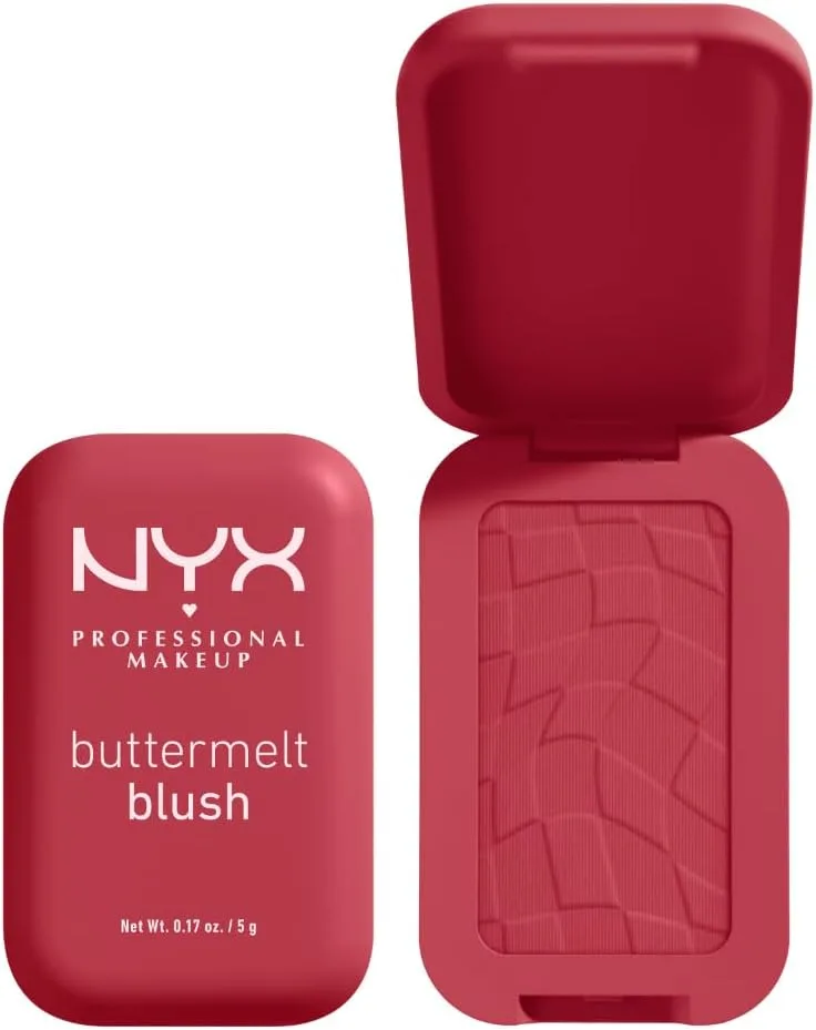 NYX PROFESSIONAL MAKEUP ▫️ Blush em pó Buttermelt, resistente ao desbotamento e à transferência, até 12 horas de duração da maquilhagem, fórmula vegan - Back And Butta