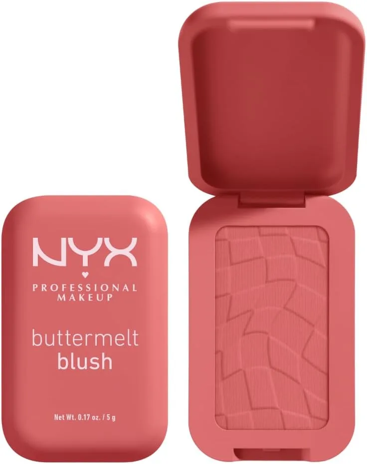 NYX PROFESSIONAL MAKEUP ▫️ Buttermelt Powder Blush, resistente ao desvanecimento e à transferência, até 12 horas de utilização, fórmula vegan - Feeling Butta